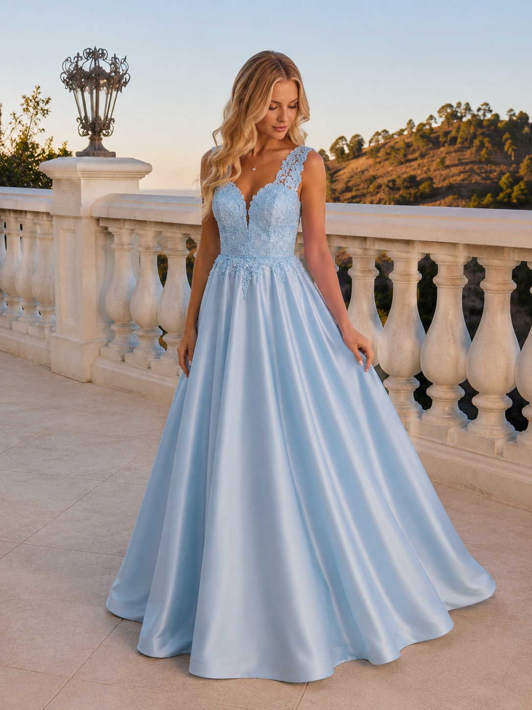 Santorini Satin Light Blue